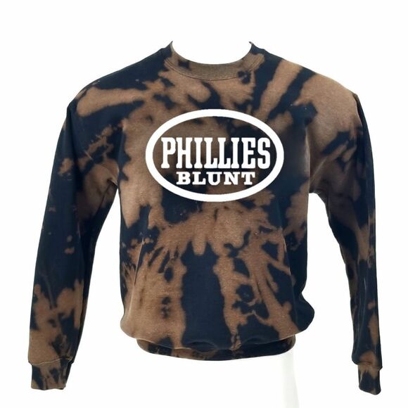 PHILLIES BLUNT Rock Band Acid Washed Pullover Crewneck Sweatshirt Hip Hop Rap - Picture 1 of 3